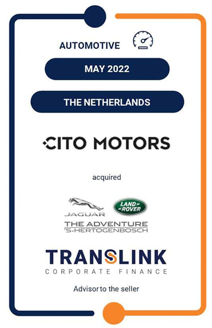 Translink Advised Jaguar Land Rover On The Sale to Cito Motors