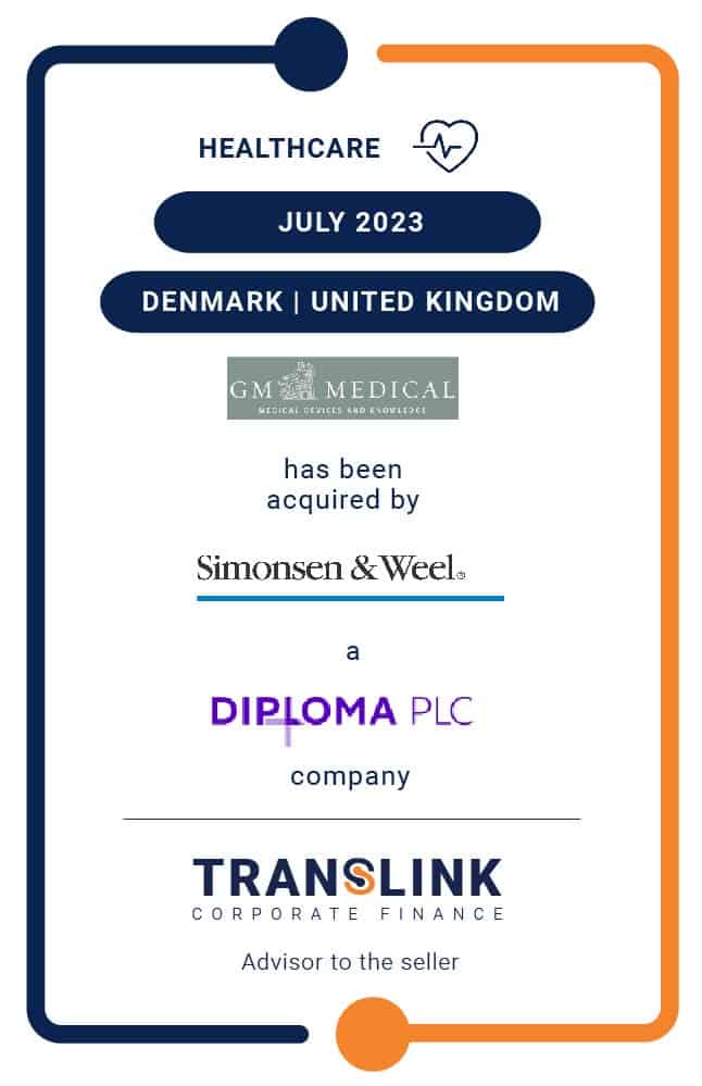 Translink Corporate Finance Acted As The Exclusive Financial Advisor To GM Medical In Its Sale To Simonsen & Weel – A Diploma PLC Company