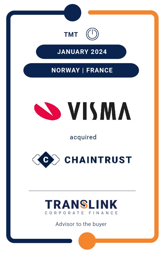 Translink Corporate Finance Acted As The Advisor To Visma In Its Acquisition Of Chaintrust