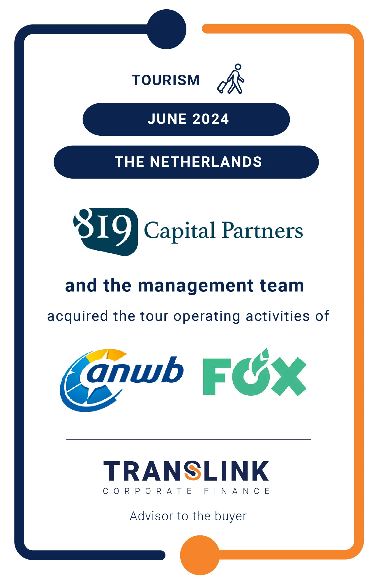 Translink Corporate Finance acted as the exclusive advisor to the management team of ANWB Touroperating on the management buy-out of Fox Reizen