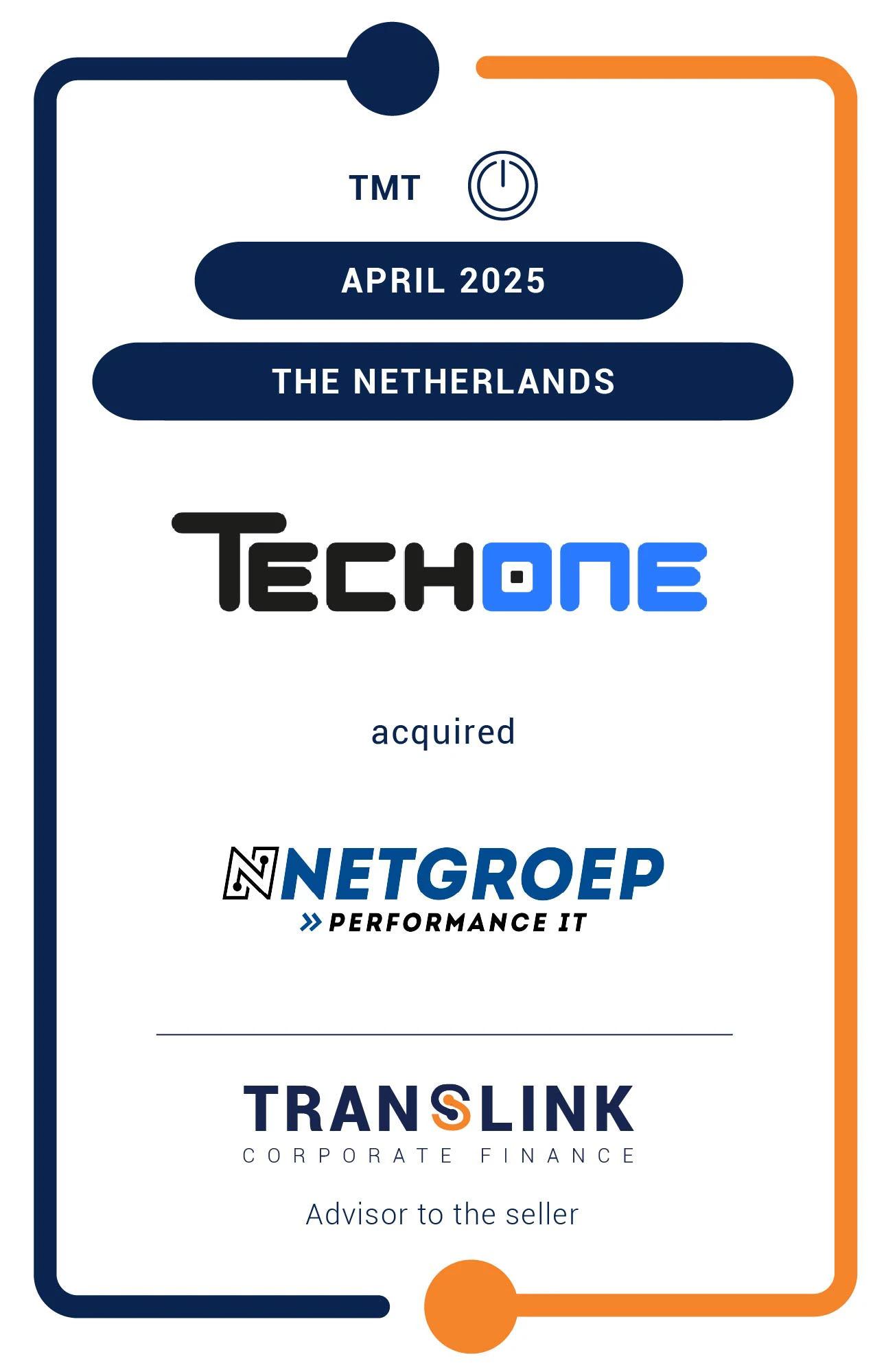 Translink Corporate Finance acted as the advisor to Netgroep on its sale to Techone